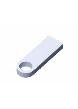 USB 2.0-флешка на 512 Мбайт  с мини чипом и круглым отверстием, белый