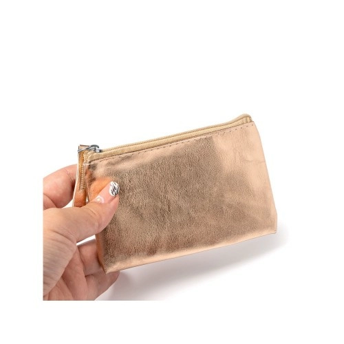 Кошелек MAUVE из полиуретана с глянцевой отделкой, розовое золото