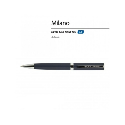 Ручка шариковая автоматическая BrunoVisconti® MILANO цвет корпуса синий, 1 мм