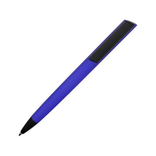 Ручка пластиковая soft-touch шариковая Taper, синий/черный