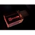 USB-флешка на 16 Гб прямоугольной формы, под гравировку 3D логотипа, материал стекло, с деревянным колпачком красного цвета, красный