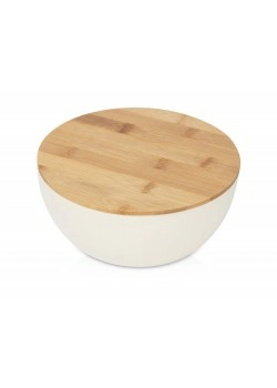 Салатник Bowl с бамбуковой крышкой, бежевый